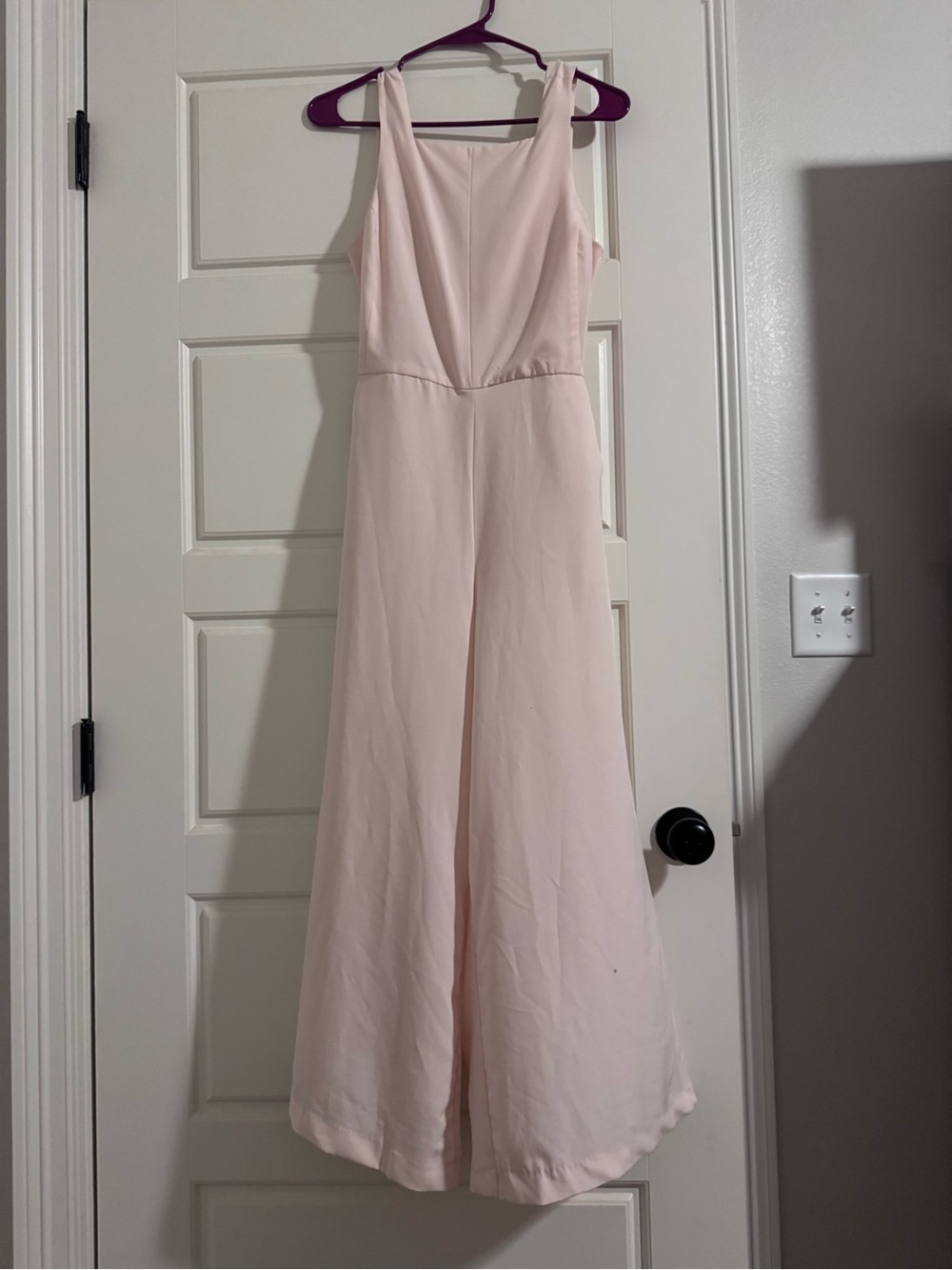 Ellison Pale Blush Sleeveless Wide-Leg Jumpsuit